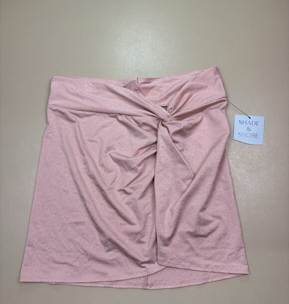 Shade & Shore Other - Shade Shore Swim Skirt Cover Up M Pink Metallic Knot Front Mini NWT